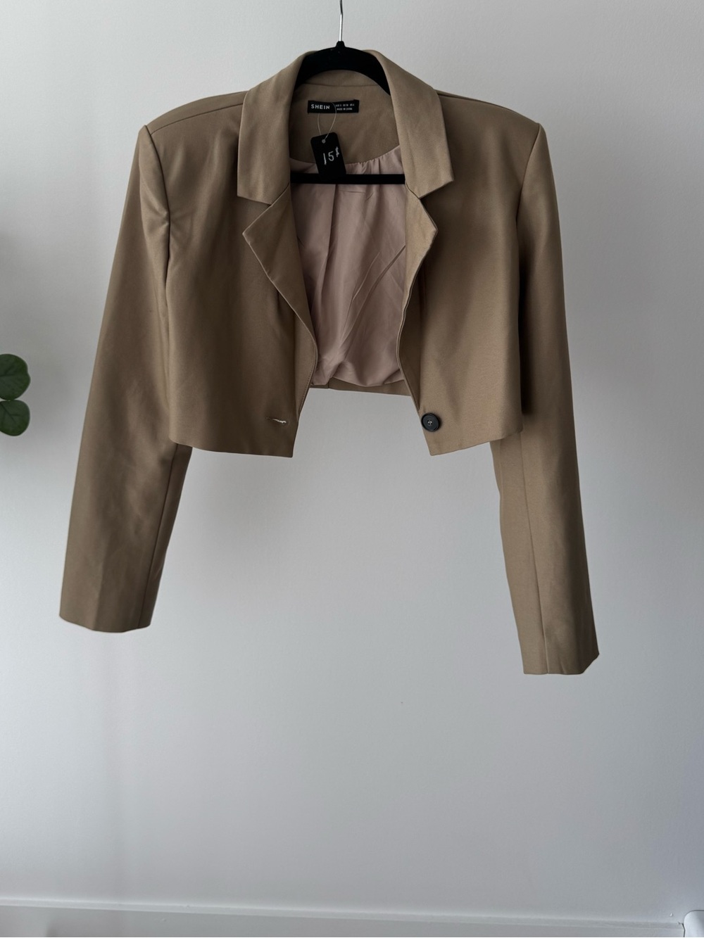 Cropped Taupe Blazer Jacket